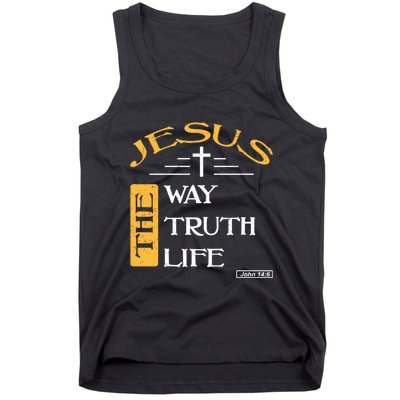 Jesus The Way Truth Life Christian Tank Top