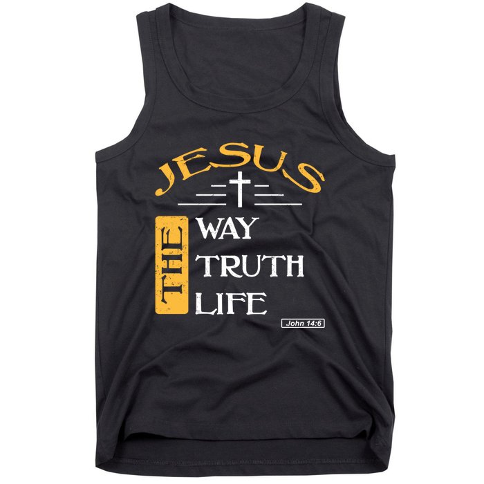 Jesus The Way Truth Life Christian Tank Top