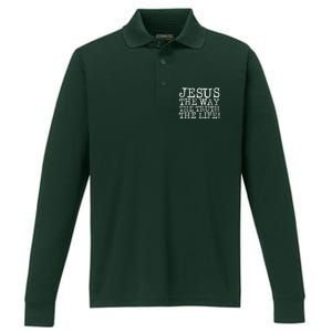 Jesus The Way The Truth The Life Performance Long Sleeve Polo