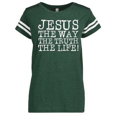 Jesus The Way The Truth The Life Enza Ladies Jersey Football T-Shirt