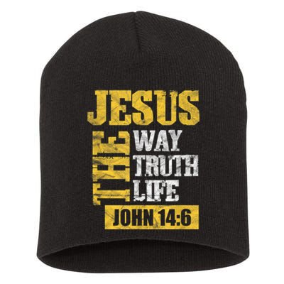 Jesus The Way Truth Life John 14:6 Christian Bible Verse Short Acrylic Beanie