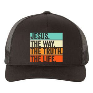 Jesus The Way Truth Life Bible Verse Christian Worship Yupoong Adult 5-Panel Trucker Hat