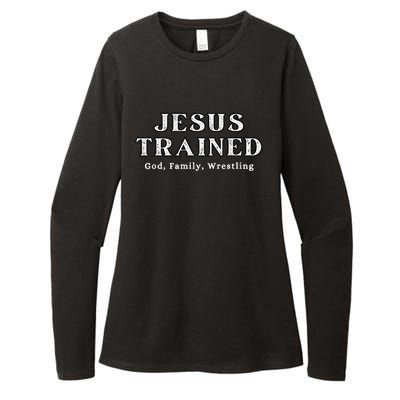 Jesus Trained Wrestling Jesus Trained God Family Wrestling Womens CVC Long Sleeve Shirt