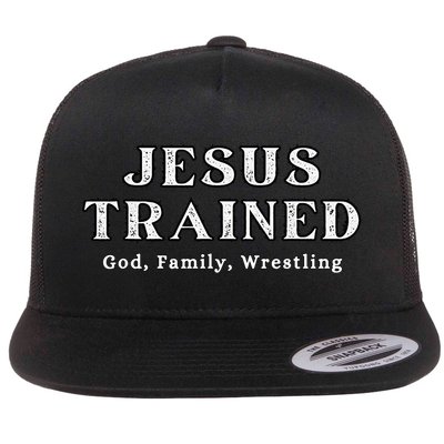 Jesus Trained Wrestling Jesus Trained God Family Wrestling Flatbill Hat