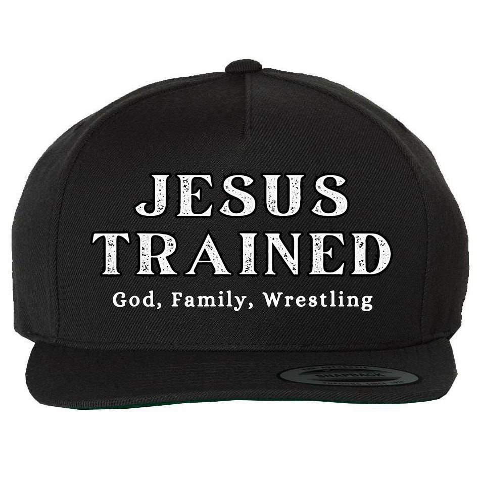 Jesus Trained Wrestling Jesus Trained God Family Wrestling Wool Snapback Cap