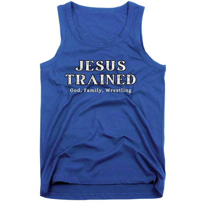 Jesus Trained Wrestling Jesus Trained God Family Wrestling Tank Top