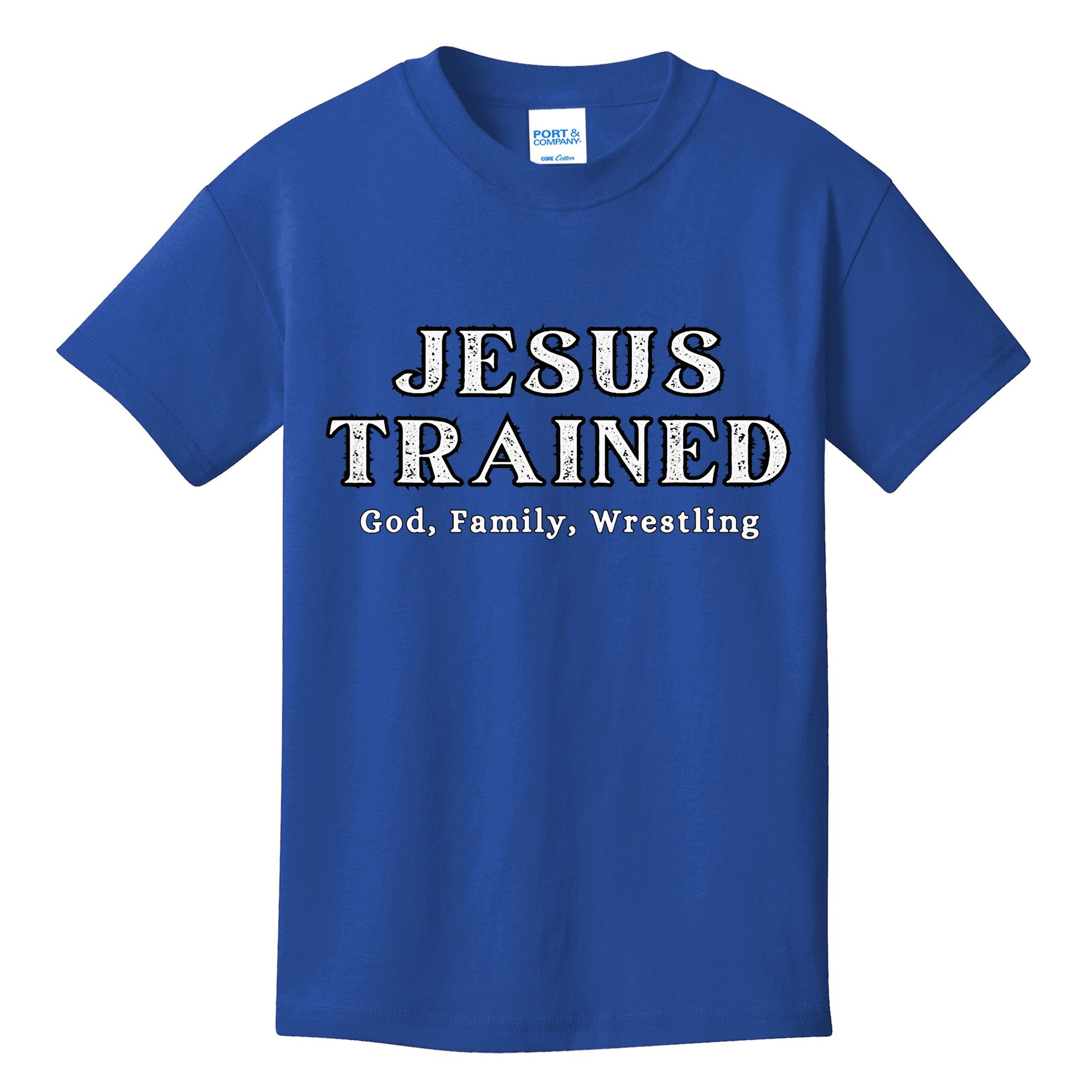 Jesus Trained Wrestling Jesus Trained God Family Wrestling Kids T-Shirt