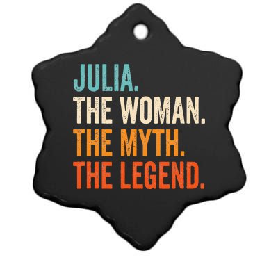 Julia The Woman The Myth The Legend First Name Julia  Ceramic Star Ornament