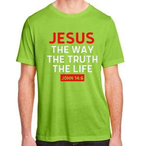 Jesus The Way Truth Life John 146 Christian Bible Verse Adult ChromaSoft Performance T-Shirt