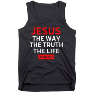 Jesus The Way Truth Life John 146 Christian Bible Verse Tank Top