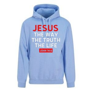 Jesus The Way Truth Life John 146 Christian Bible Verse Unisex Surf Hoodie