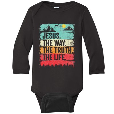 Jesus The Way Truth Life Christian Worship Baby Long Sleeve Bodysuit