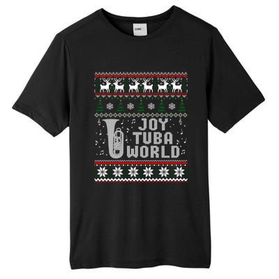 Joy Tuba World Funny Christmas Ugly Sweater Tall Fusion ChromaSoft Performance T-Shirt