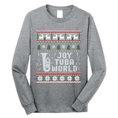 Joy Tuba World Funny Christmas Ugly Sweater Long Sleeve Shirt