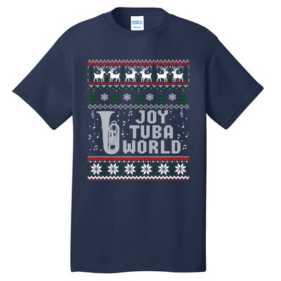 Joy Tuba World Funny Christmas Ugly Sweater Tall T-Shirt