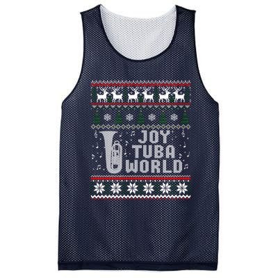 Joy Tuba World Funny Christmas Ugly Sweater Mesh Reversible Basketball Jersey Tank