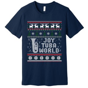 Joy Tuba World Funny Christmas Ugly Sweater Premium T-Shirt