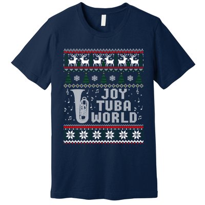 Joy Tuba World Funny Christmas Ugly Sweater Premium T-Shirt