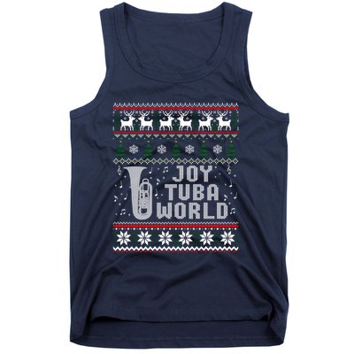 Joy Tuba World Funny Christmas Ugly Sweater Tank Top