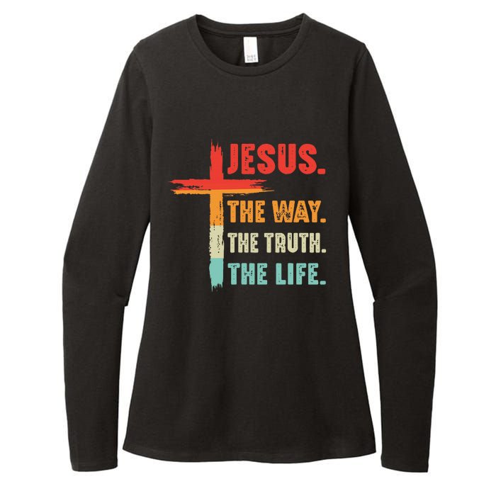 Jesus The Way The Truth The Life Christian Womens CVC Long Sleeve Shirt