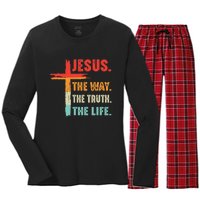 Jesus The Way The Truth The Life Christian Women's Long Sleeve Flannel Pajama Set 