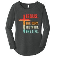 Jesus The Way The Truth The Life Christian Women's Perfect Tri Tunic Long Sleeve Shirt