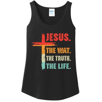 Jesus The Way The Truth The Life Christian Ladies Essential Tank