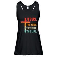 Jesus The Way The Truth The Life Christian Ladies Essential Flowy Tank