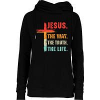 Jesus The Way The Truth The Life Christian Womens Funnel Neck Pullover Hood