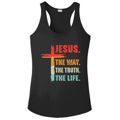 Jesus The Way The Truth The Life Christian Ladies PosiCharge Competitor Racerback Tank