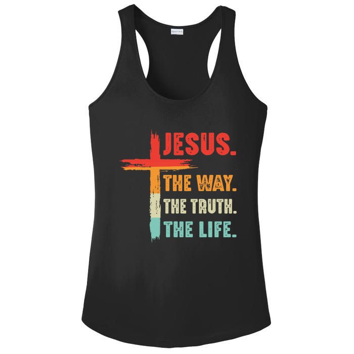 Jesus The Way The Truth The Life Christian Ladies PosiCharge Competitor Racerback Tank