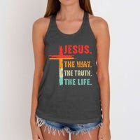 Jesus The Way The Truth The Life Christian Women's Knotted Racerback Tank