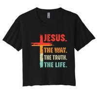 Jesus The Way The Truth The Life Christian Women's Crop Top Tee