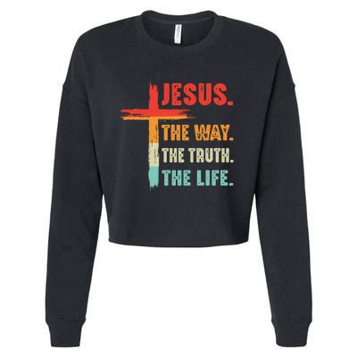 Jesus The Way The Truth The Life Christian Cropped Pullover Crew