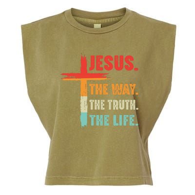 Jesus The Way The Truth The Life Christian Garment-Dyed Women's Muscle Tee