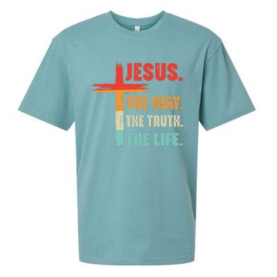 Jesus The Way The Truth The Life Christian Sueded Cloud Jersey T-Shirt