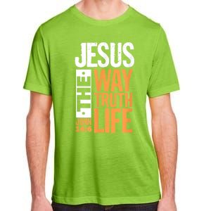 Jesus The Way Truth Life John 14:6 Christian Bible Verse Adult ChromaSoft Performance T-Shirt