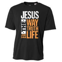 Jesus The Way Truth Life John 14:6 Christian Bible Verse Cooling Performance Crew T-Shirt