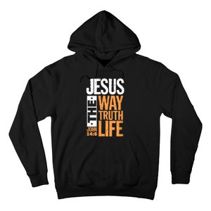 Jesus The Way Truth Life John 14:6 Christian Bible Verse Hoodie