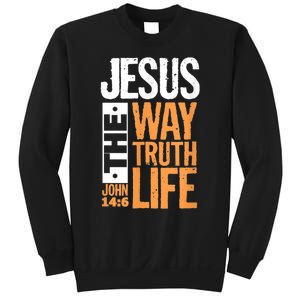 Jesus The Way Truth Life John 14:6 Christian Bible Verse Sweatshirt