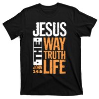 Jesus The Way Truth Life John 14:6 Christian Bible Verse T-Shirt