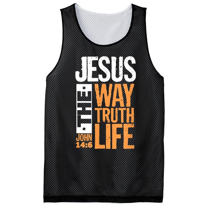 Jesus The Way Truth Life John 14:6 Christian Bible Verse Mesh Reversible Basketball Jersey Tank