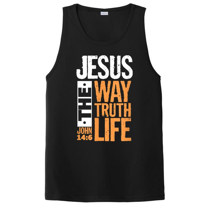 Jesus The Way Truth Life John 14:6 Christian Bible Verse PosiCharge Competitor Tank