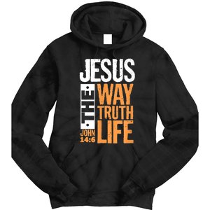 Jesus The Way Truth Life John 14:6 Christian Bible Verse Tie Dye Hoodie