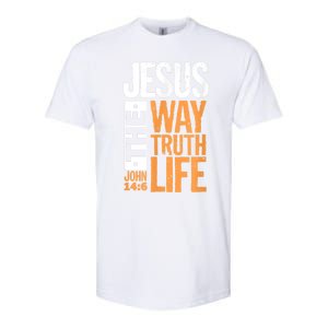 Jesus The Way Truth Life John 14:6 Christian Bible Verse Softstyle CVC T-Shirt