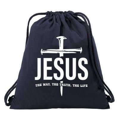 Jesus The Way. The Truth. The Life Drawstring Bag