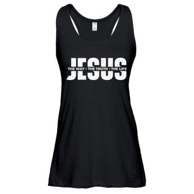 Jesus The Way The Truth The Life Christian Faith Bible Ladies Essential Flowy Tank