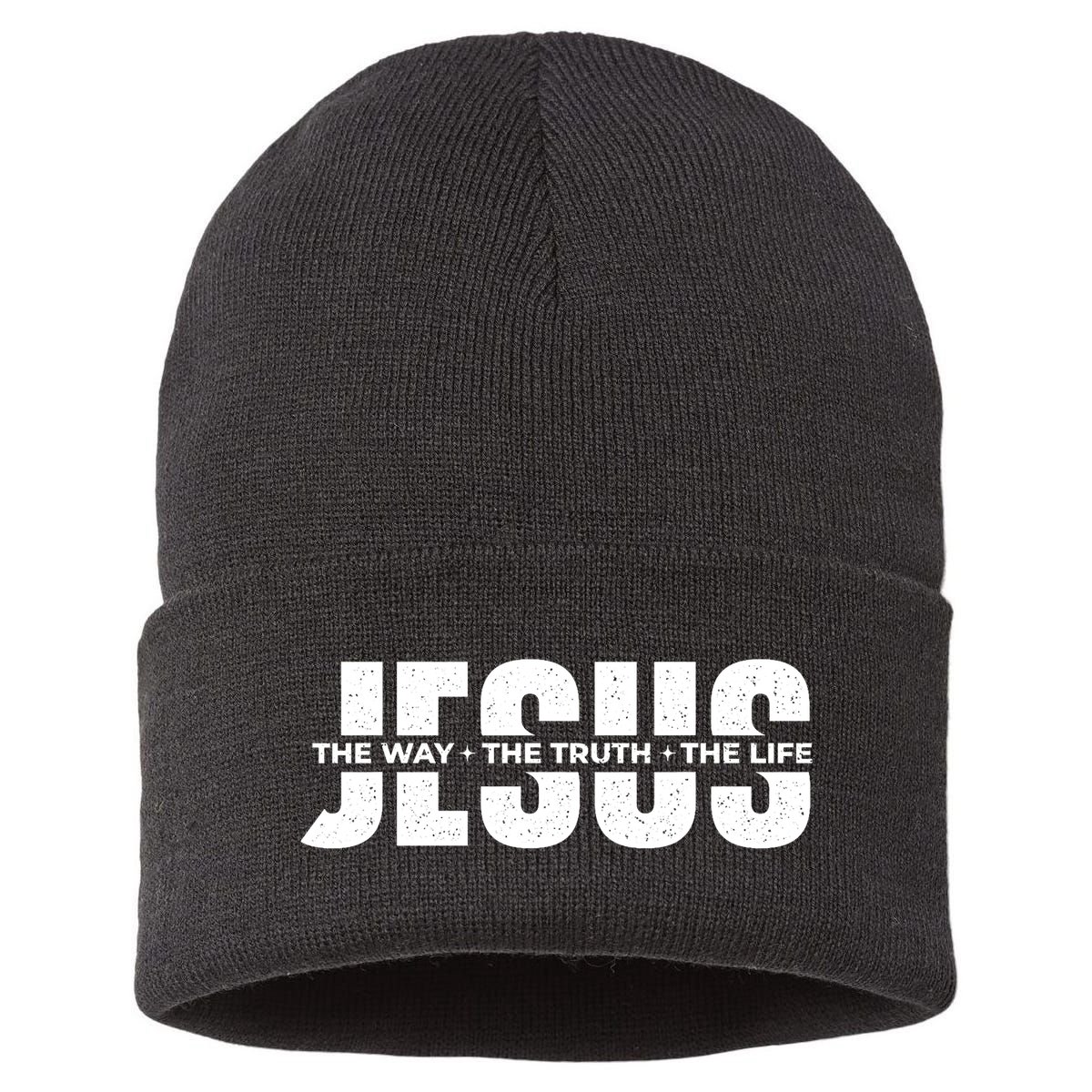 Jesus The Way The Truth The Life Christian Faith Bible Sustainable Knit Beanie