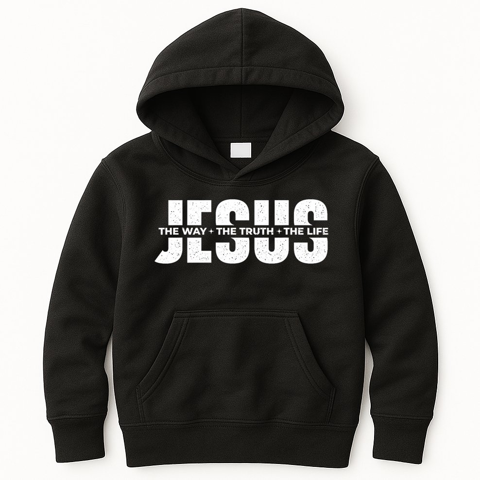 Jesus The Way The Truth The Life Christian Faith Bible Kids Hoodie