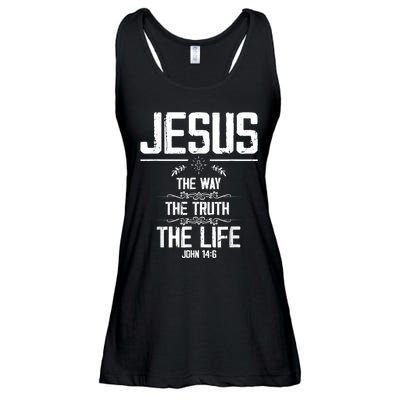 Jesus The Way Truth Life John 14:6 Christian Bible Verse T Ladies Essential Flowy Tank